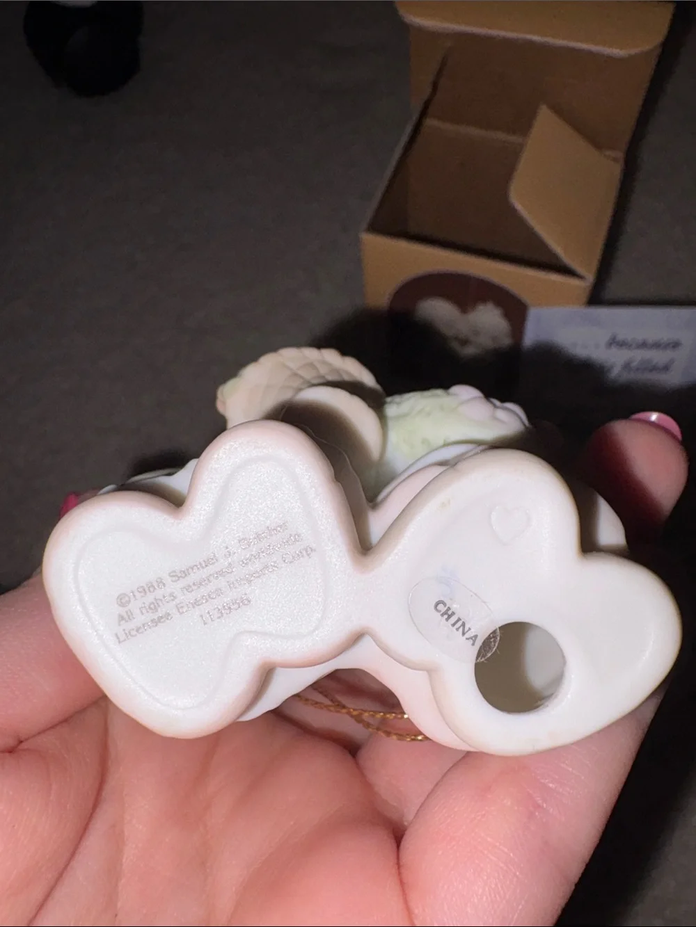 Precious Moments Porcelain Friendship Figurine Set in Cream and Pastel Green